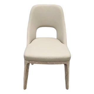Interlude Home Canton Modern Cloud Leather and Cliffside Grey Mahogany Dining Chair For Sale