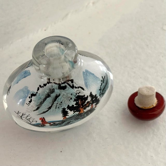 Early 20th Century Antique Chinese Reverse Painted Glass Snuff Bottle For Sale - Image 5 of 6