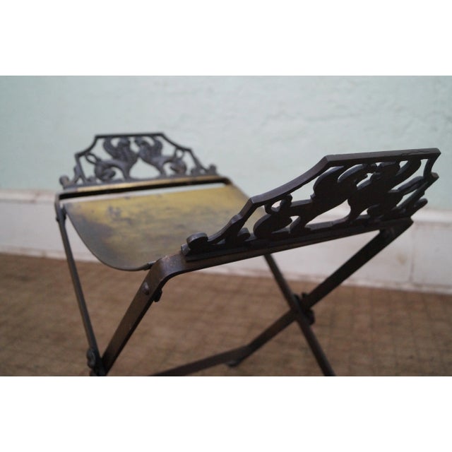 Antique Oscar Bach Style Iron X Base Bench/Stool For Sale - Image 10 of 10