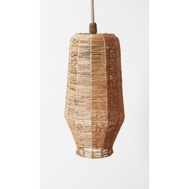 Mid-Century Modern Straw Pendant Lights, 1950s, Set of 3 For Sale - Image 4 of 17