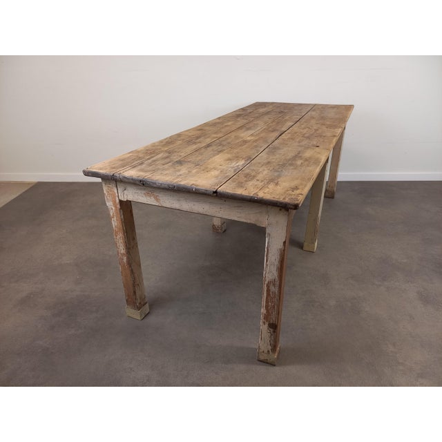 Cream Walnut Farm Table For Sale - Image 12 of 18