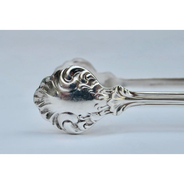 Metal Vintage Victorian Era Simeon & George H. Rogers Co.., Silverplate Sugar Cube Serving Spoon Tongs For Sale - Image 7 of 11
