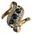 18k Gold and Sapphire Ribbon Ring, 1960s For Sale