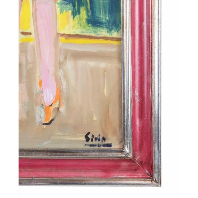 Modern Sirio Pellegrini, Sisters, Oil Painting, 1960s For Sale - Image 3 of 6