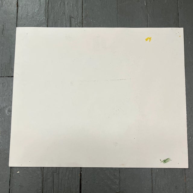 1980s 1980’s Abstract Outsider Cat Watercolor Painting Signed For Sale - Image 5 of 5