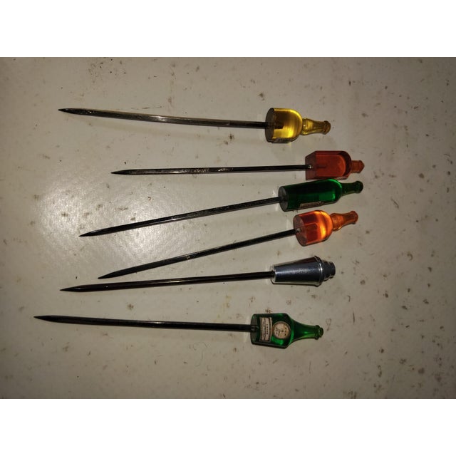 Original Art Deco cocktail pick in the shape of a plank. Made of high-quality wood and metal. Stick made of metal and...