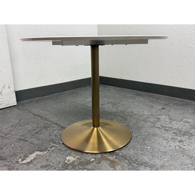 Cb2 Odyssey Brass Round Dining Table For Sale In San Francisco - Image 6 of 12