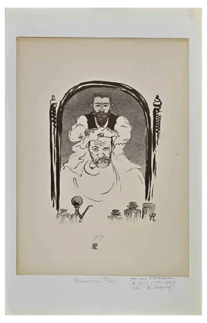 Hermann Paul, Un-Shampooing (Self-Portrait), Ink Drawing, 1893