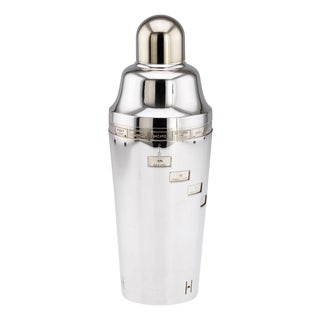 20th Century American Silver-Plated Recipe Cocktail Shaker from Napier, 1930s For Sale