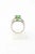 Late 20th Century Cushion Shaped 2.78 Carat Tsavorite Garnet Diamond Platinum Ring size 4.5 For Sale - Image 5 of 9