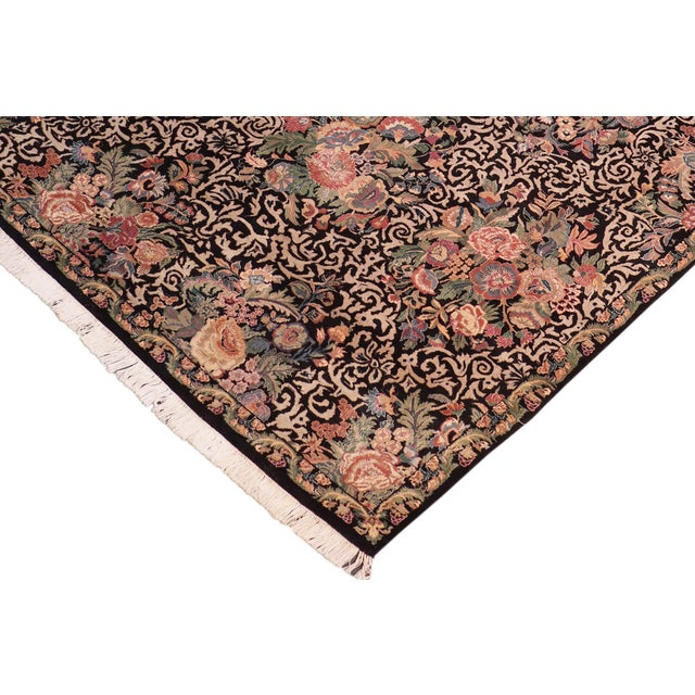 Shabby Chic Elegant Shabby Chic Pak-Persian Black/Rust Wool Rug - 8'1'' X 10'3'' For Sale - Image 3 of 9