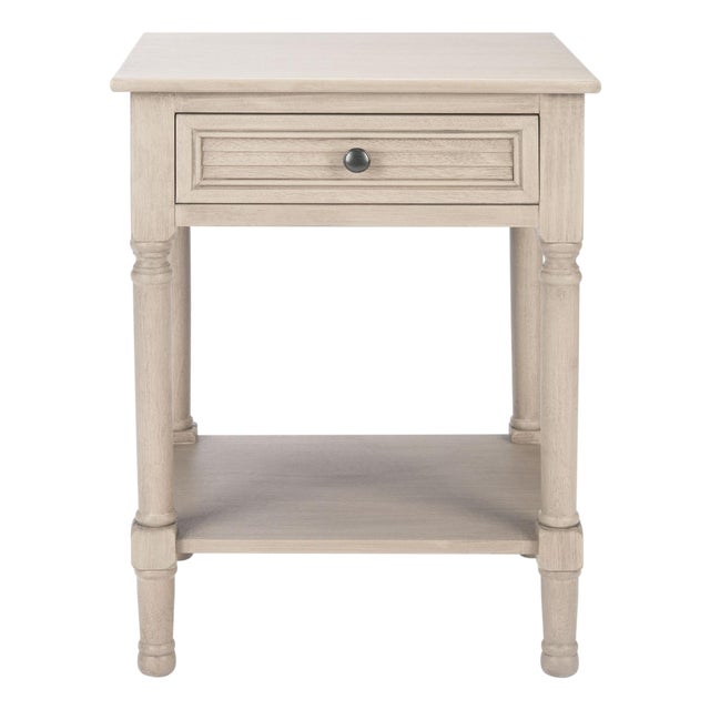 Tate 1 Drawer Accent Table in Greige For Sale
