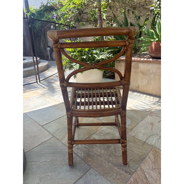 1970s McGuire Bamboo & Rattan Side Chairs (2) For Sale - Image 10 of 12