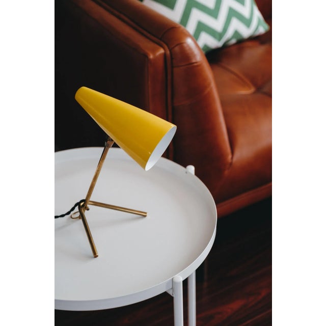Stilux 1950s Stilux Milano Yellow Conical Table Lamp For Sale - Image 4 of 13