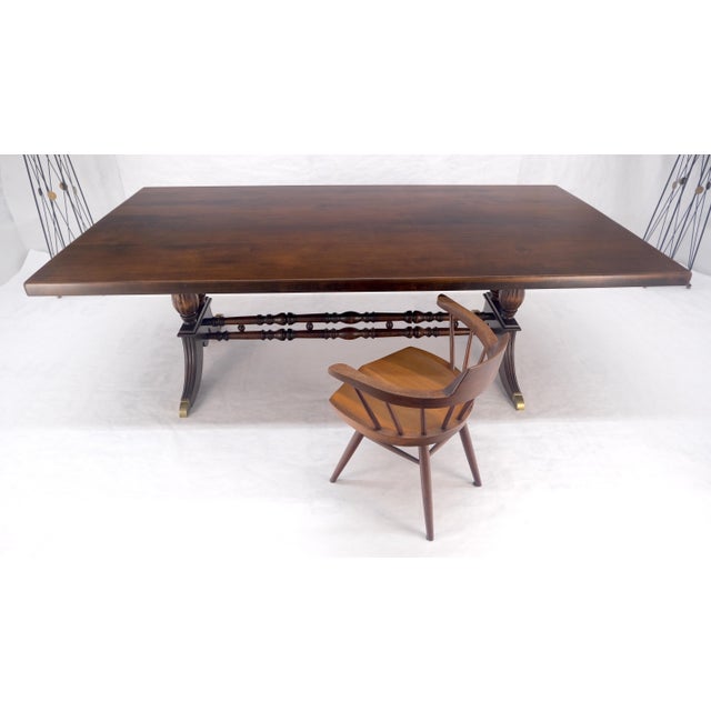 Large 51x96” Rectangle 2” Solid Maple c1940s Dining Conference Table MINT For Sale - Image 10 of 14