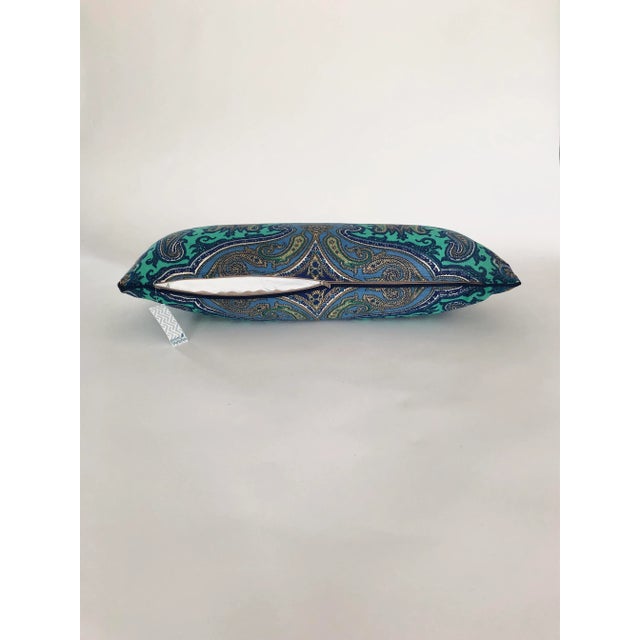 Design Legacy Indigo Paisley Lumbar Pillow For Sale - Image 10 of 13