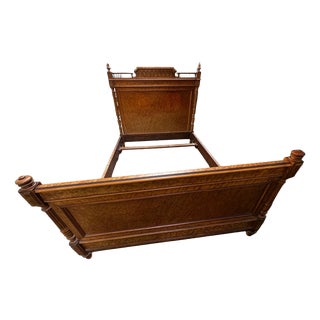 Louis Philippe Style Bed in Burr Wood, 1800s For Sale