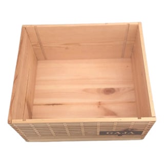 Late 20th Century Gaja Wooden Wine Crate – Italian Wine Box, Rustic Storage, Decorative Display For Sale
