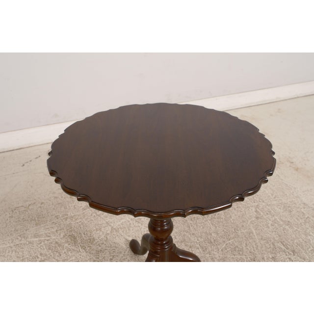 Stickley Pie Crust Edge Cherry Pedestal Table For Sale In Philadelphia - Image 6 of 12