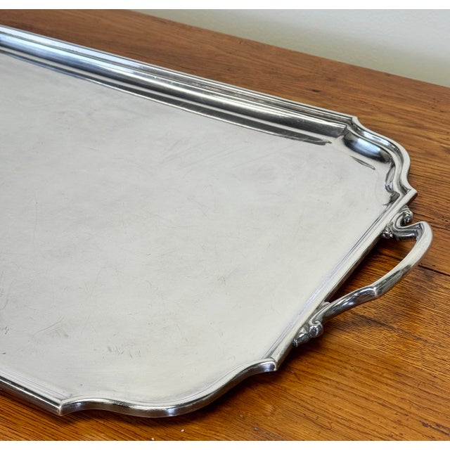 Mid 20th Century Vintage Elgin Unity Silverplate Serving Tray For Sale - Image 5 of 8