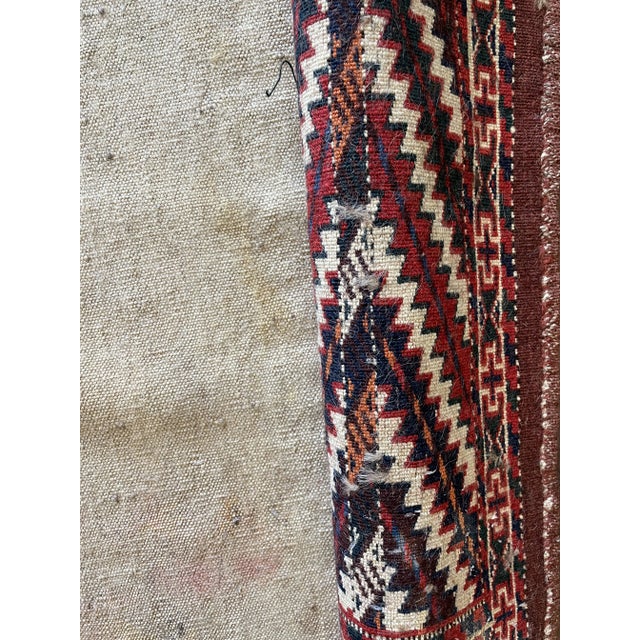 Antique Yomuth Rug/Bag, Turkoman, as Is 12" X 10" For Sale - Image 4 of 6