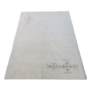 Vintage Moroccan Wool Hand-Knotted Beni Ourain Rug For Sale