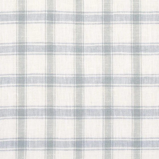 Contemporary Sample - Schumacher Crawford Linen Check Fabric in Jasper Blue For Sale - Image 3 of 4