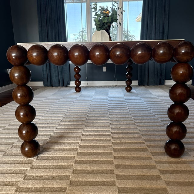 Jonathan Charles Mahogany Orb Dining Table For Sale - Image 10 of 11