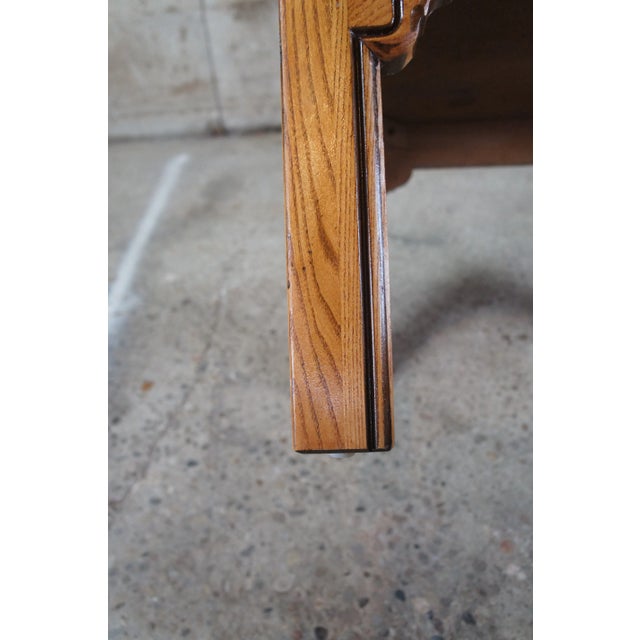 1970s Henredon Four Centuries French Country Rectangular Dark Oak End Tables - a Pair For Sale - Image 6 of 8