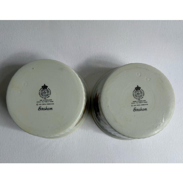 Vintage Set of 8 English Royal Worcester Evesham Gold Ramekins For Sale - Image 11 of 18