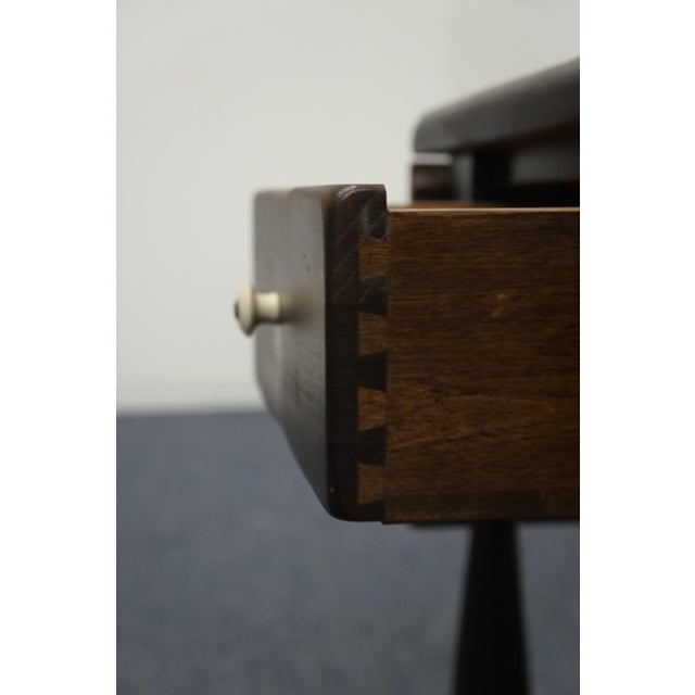 Mid 20th Century Ethan Allen Antiqued Pine Old Tavern Rustic Early American 37" Butterfly Drop Leaf Accent End Table 12-8034 For Sale - Image 5 of 12