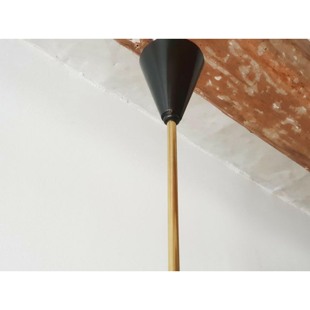 Vintage Brass and Plastic 5-Arm Chandelier, 1950s For Sale - Image 6 of 10