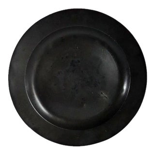 Large English Georgian Pewter Charger Plate For Sale
