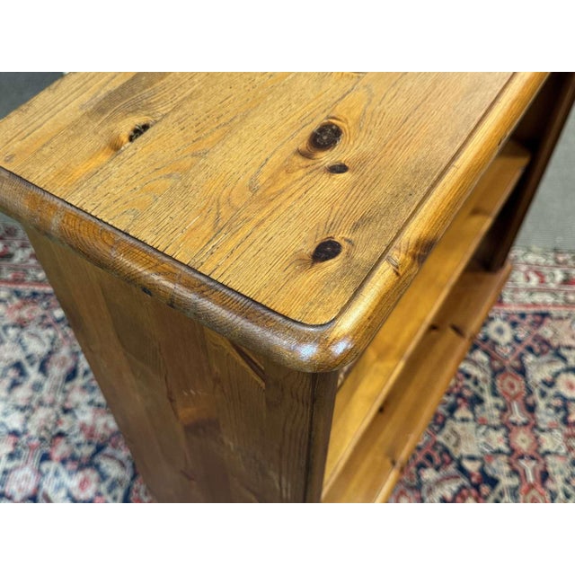 Brown Vintage Fir Wood Bookcase, 1980s For Sale - Image 8 of 10