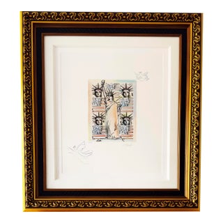 Late 20th Century Peter Max "God Bless America" Hand-Colored Etching With Remarques, Signed Limited Edition For Sale