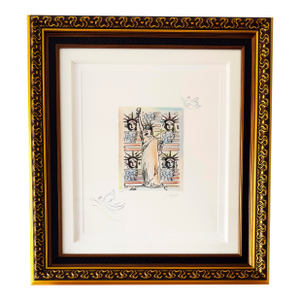 Late 20th Century Peter Max "God Bless America" Hand-Colored Etching With Remarques, Signed Limited Edition