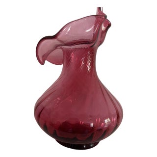 Vintage Fenton Cranberry Jack in the Pulpit Pilgrim Art Glass decor For Sale