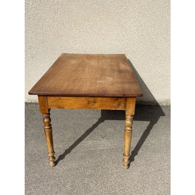 Brown Antique Louis Philippe Cherry Bistro Table, 1900s For Sale - Image 8 of 11
