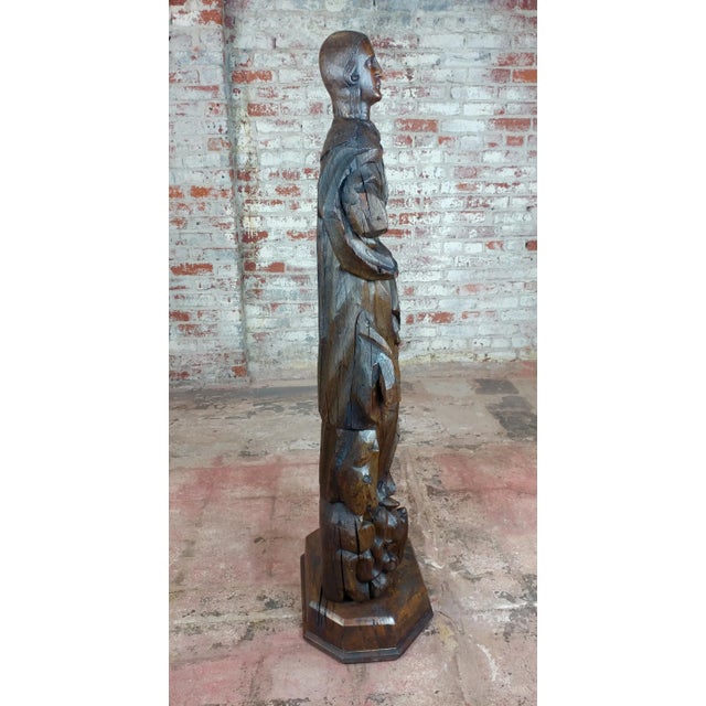 17th Century Antique French Carved Oak Santo Figure For Sale In Los Angeles - Image 6 of 12
