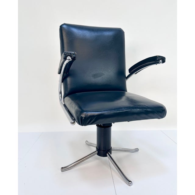 Black Early Steel Tube Swivel Desk Chair with Tilt from Mauser Werke Waldeck, Germany, 1930s For Sale - Image 8 of 18