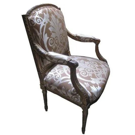 Pair of 19th c. Italian carved wood Parcel giltwood arm chairs 37"H 23 1/2"L