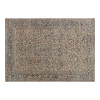 Authentic 1900s Persian Kirman Handmade Wool Rug For Sale