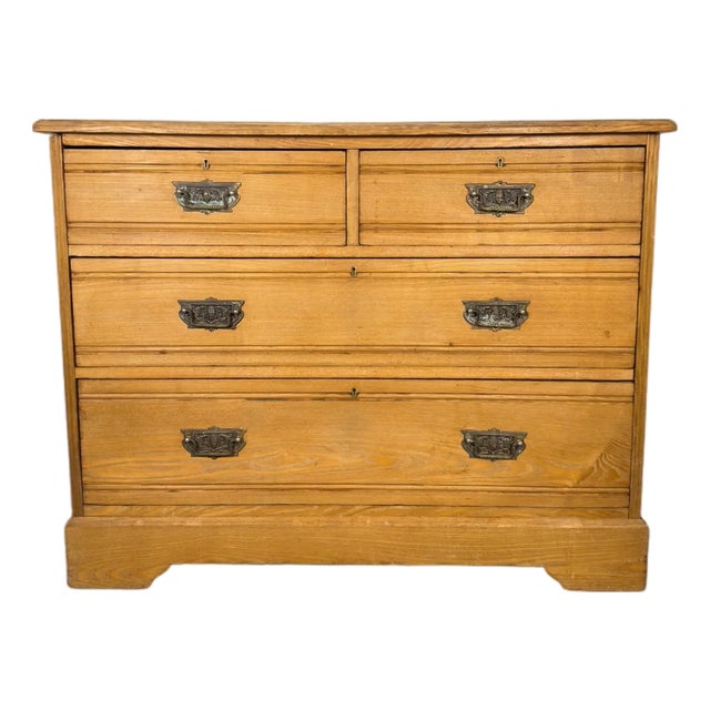 Early 20th Century Antique English Pine Chest of Drawers For Sale