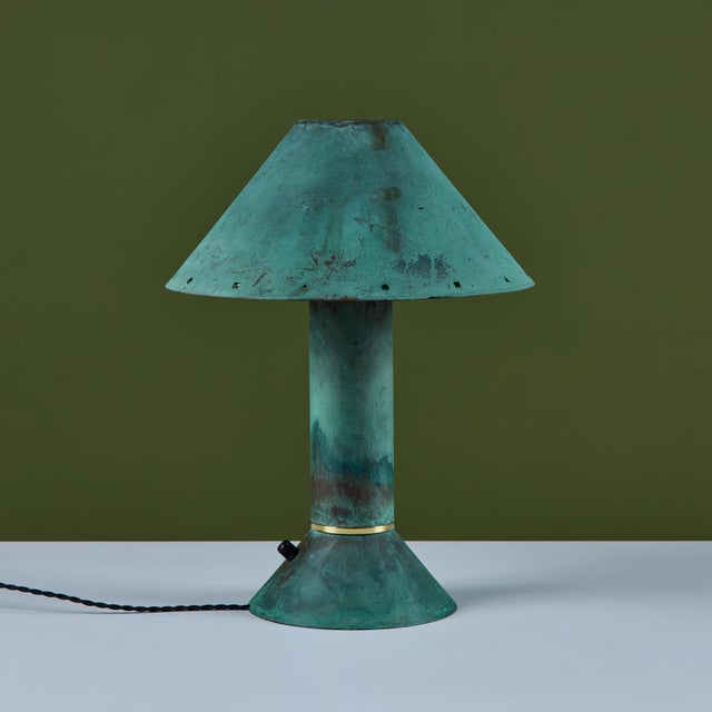 Ron Rezek Verdigris Table Lamp For Sale - Image 9 of 17