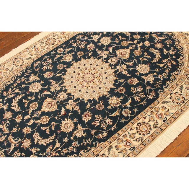 Beige Oval Hand-Knotted Middle Eastern Rug For Sale - Image 8 of 11