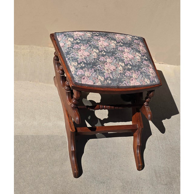 Wood Vintage Rocking Ottoman Bench Victorian Style For Sale - Image 7 of 12