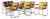 Set of Eight Krueger Afka Mustard Vinyl, Walnut & Chrome Armchairs, C. 1969 For Sale