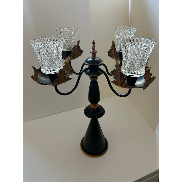 1970s Clear Diamond Point Peg Votive Candle Holders-Set of 8 For Sale - Image 11 of 12