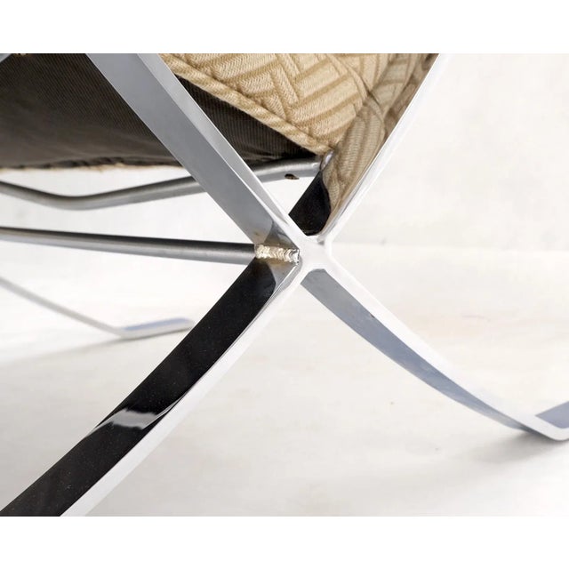 Pair of Mid-Century Modern Polished Stainless Steel Bauhaus Arm Lounge Chairs For Sale - Image 10 of 13