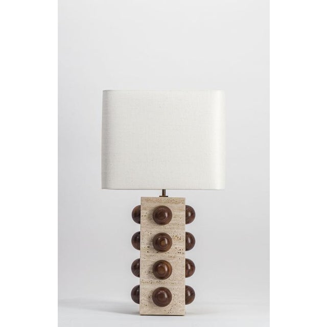Not Yet Made - Made To Order Bulle Travertine Table Lamp by Studio Karen B For Sale - Image 5 of 8